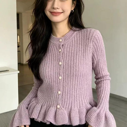 Chemisier maille femme a volants - Elegant et feminin