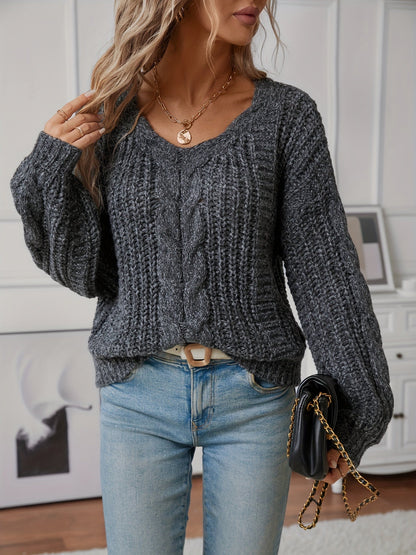 Jersey de punto trenzado para mujer – Suave y acogedor