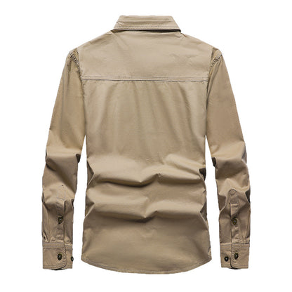 Chemise Cargo à Manches Longues Premium pour Homme – Vêtement de Travail Décontracté à Coupe Ample
