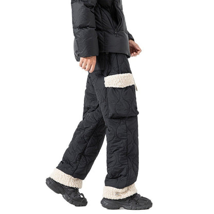 Pantalon de Ski Matelassé pour Homme – Pantalon d’Hiver Épais à Coupe Droite