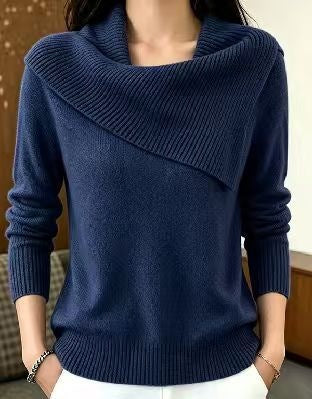 Pullover da donna casual con colletto rovesciato: comodo e versatile