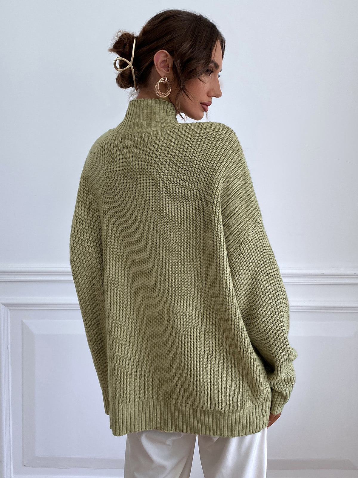 Pull col roule femme coupe ample - Minimaliste et chaud