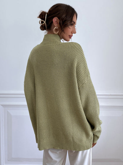 Pull col roule femme coupe ample - Minimaliste et chaud