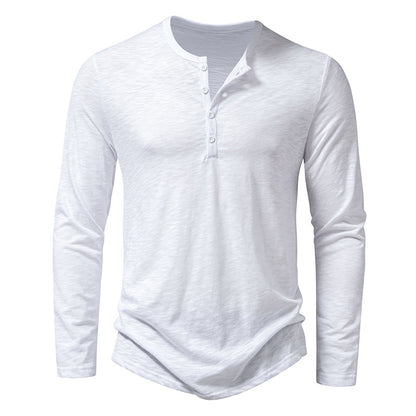 T-shirt Henley Décontracté à Manches Longues Homme – Style Boutonné Moderne