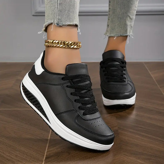 Baskets Orthopédiques Femme Confort à Lacets – Chaussures de Marche Décontractées Respirantes Légères et de Soutien