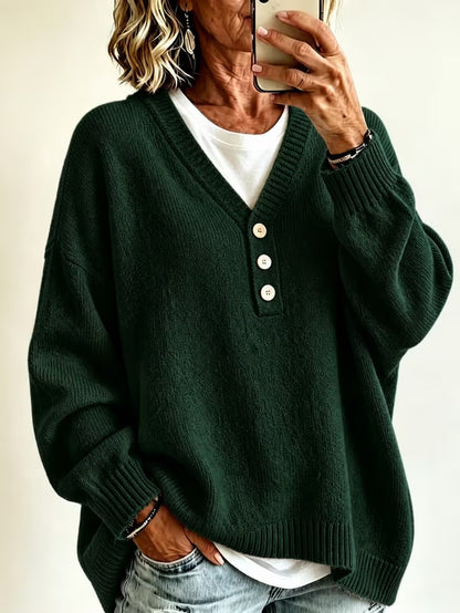 Women’s Solid-Colored Casual Sweater – Soft, Comfortable Everyday Style