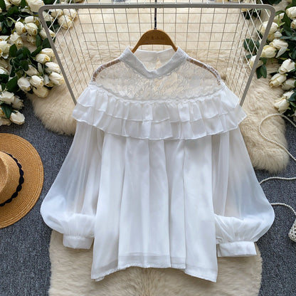 Blusa de mujer con hombros descubiertos de encaje - Romántica y femenina