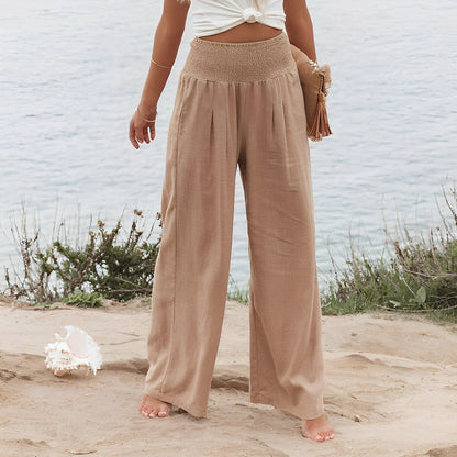 Pantaloni donna larghi e fluidi con vita comoda