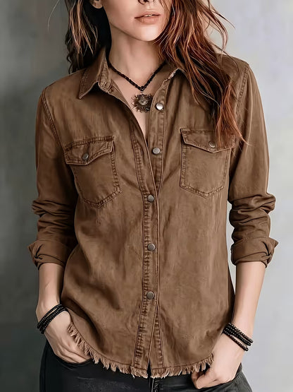 Chemise western femme a franges - Retro et originale