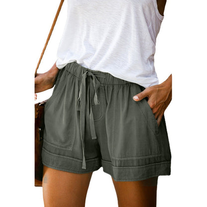 Pantalón corto de mujer de talle alto y pierna ancha - Ligero y relajado