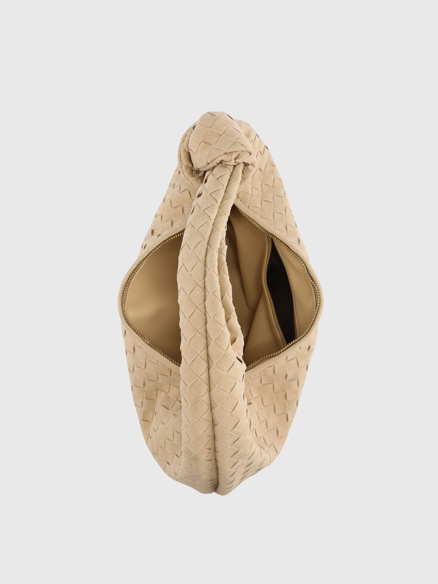 Sac Femme Moyen en Suédine Tressée – Style Élégant Noué au Quotidien