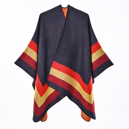 Poncho femme jacquard effet cachemire - Chic et enveloppant