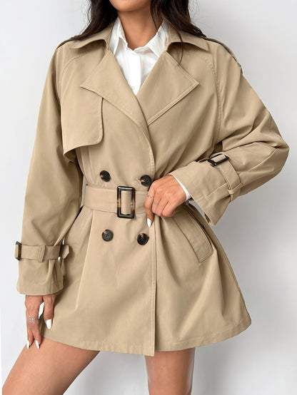 Manteau Trench Femme à Double Boutonnage – Style Classique Élégant