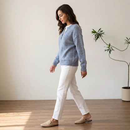Women's two-piece zip-neck sweater - Modern and cozy