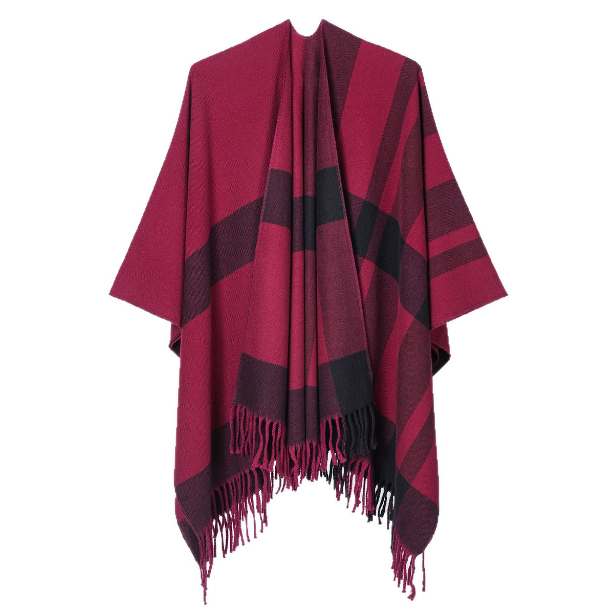 Women’s fringed blanket scarf - Classic and enveloping