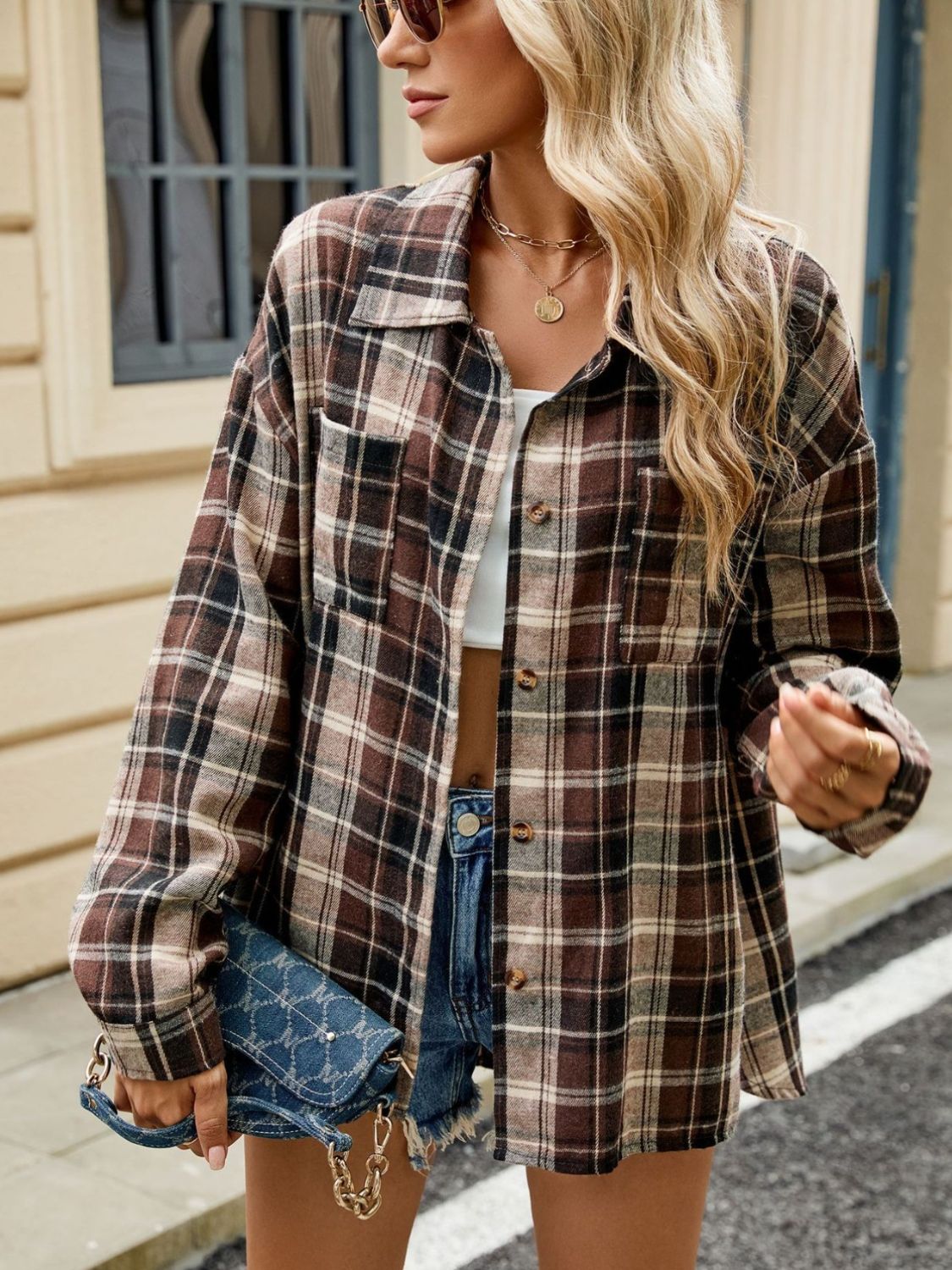 Chemise à carreaux à manches longues pour femme – Style décontracté et confortable au quotidien