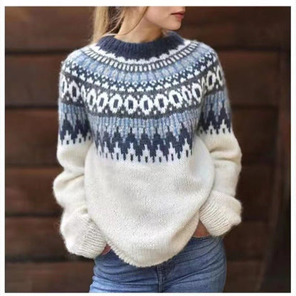 Maglione norvegese da donna a maniche lunghe - Caldo e casual