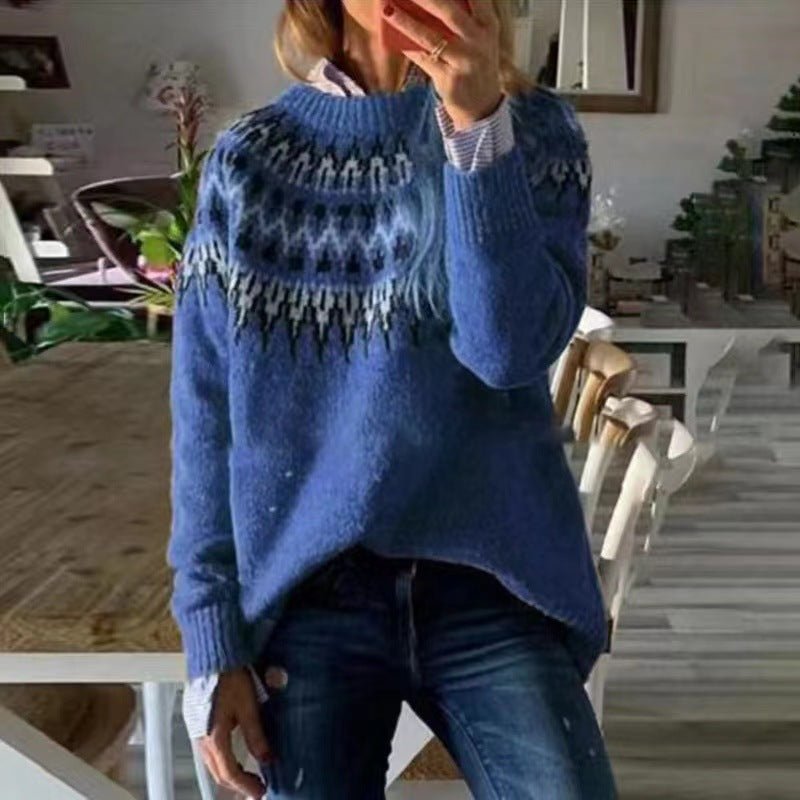 Maglione norvegese da donna a maniche lunghe - Caldo e casual