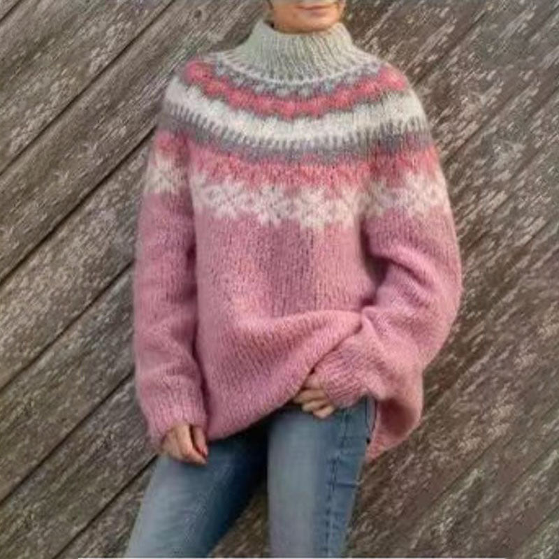 Maglione norvegese da donna a maniche lunghe - Caldo e casual