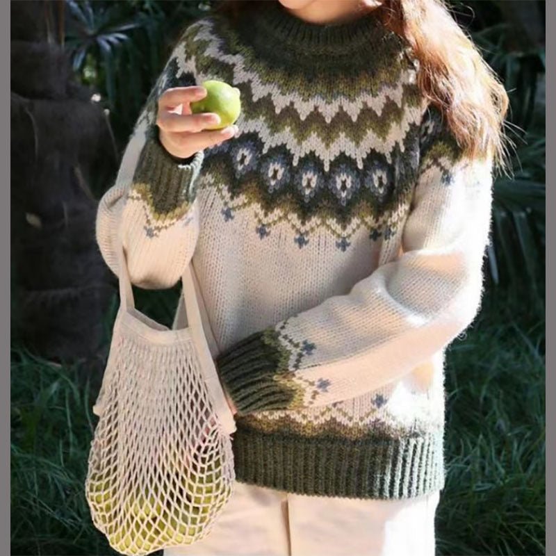 Maglione norvegese da donna a maniche lunghe - Caldo e casual