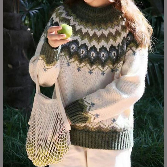 Pull norvegien femme manches longues - Chaud et casual