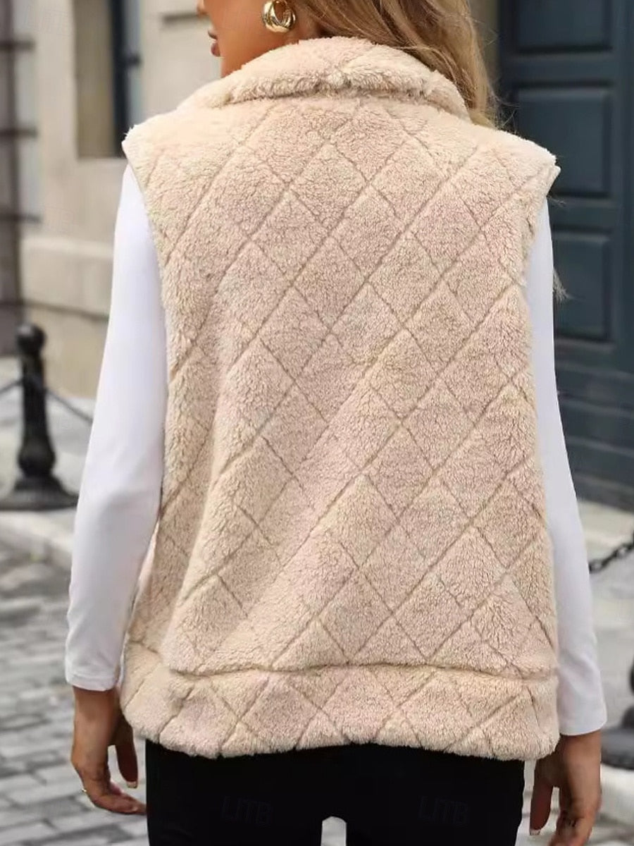 Chaleco acolchado de mujer sin mangas - Cálido y casual