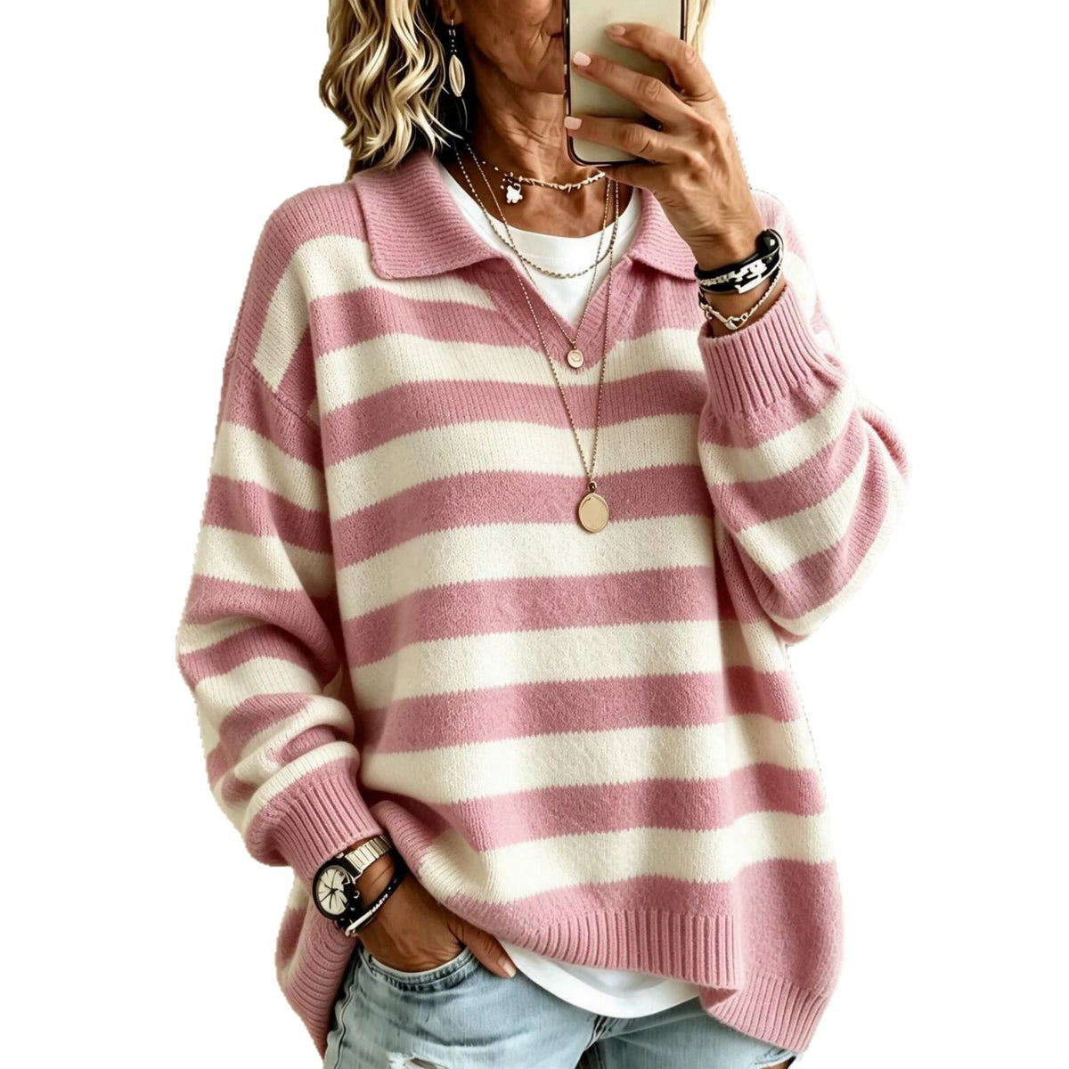 Jersey marinero de mujer color block - Suave y estructurado