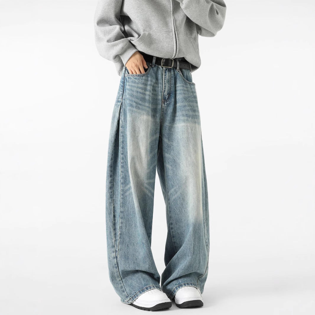 Jean Large et Stylé pour Hommes – Pantalon Décontracté en Denim