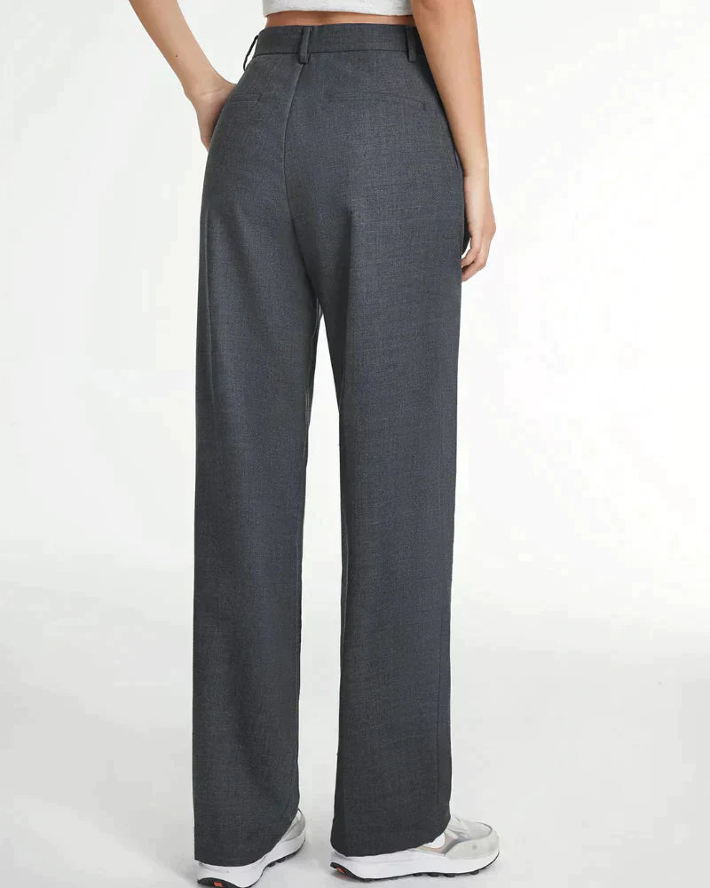 Pantalon Femme Taille Haute à Jambes Larges – Coupe Décontractée et Élégante