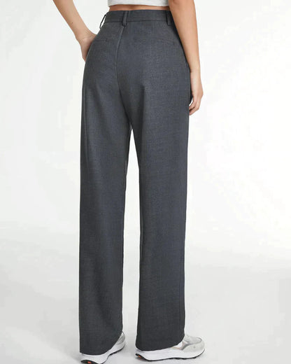 Pantalon Femme Taille Haute à Jambes Larges – Coupe Décontractée et Élégante