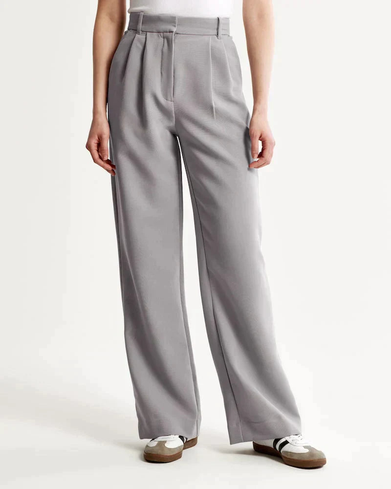 Pantalon Femme Taille Haute à Jambes Larges – Coupe Décontractée et Élégante