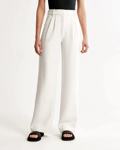 Pantalon Femme Taille Haute à Jambes Larges – Coupe Décontractée et Élégante