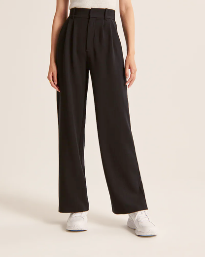 Pantalon Femme Taille Haute à Jambes Larges – Coupe Décontractée et Élégante