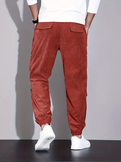 Pantalon Cargo Ajusté pour Homme – Pantalon en Velours Côtelé Confortable