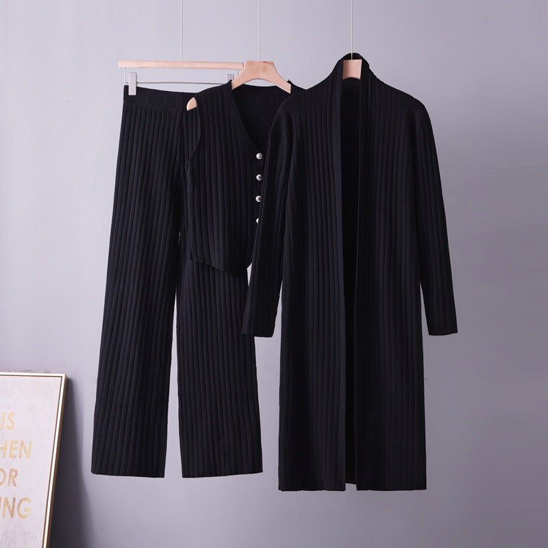 Ensemble trois pieces femme cardigan pull et gilet - Doux et coordonne
