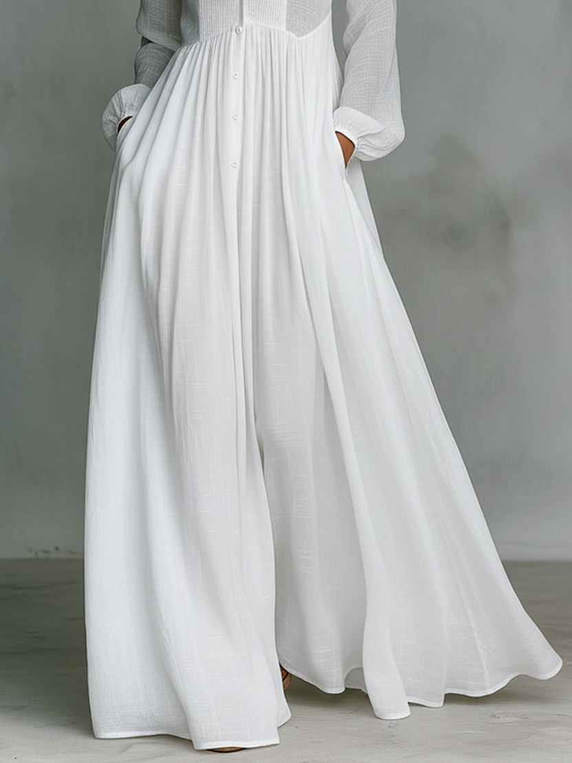 Robe maxi femme boutonnée sur le devant - Fluide et elegante