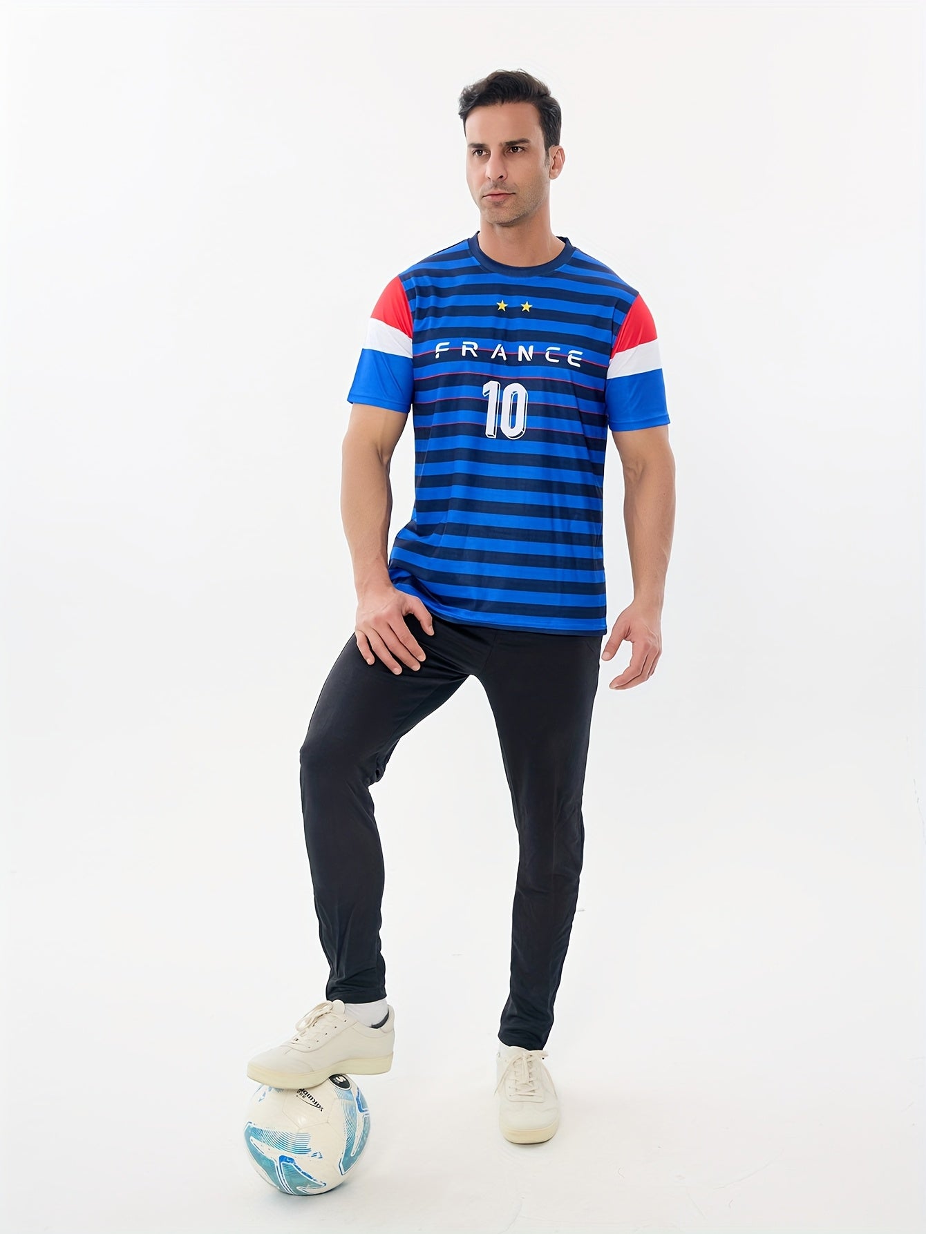 Men's France Football T-Shirt Short Sleeves - Supporter and Training