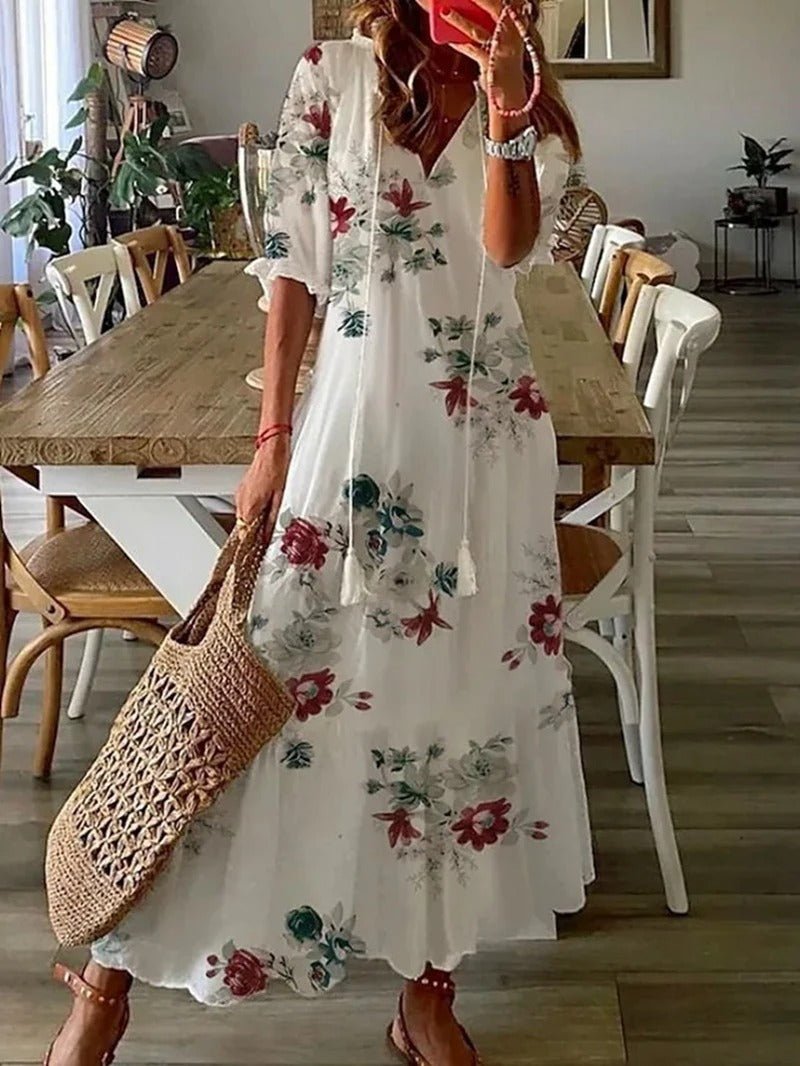 Abito maxi bohemien donna – Slanciato e fluido