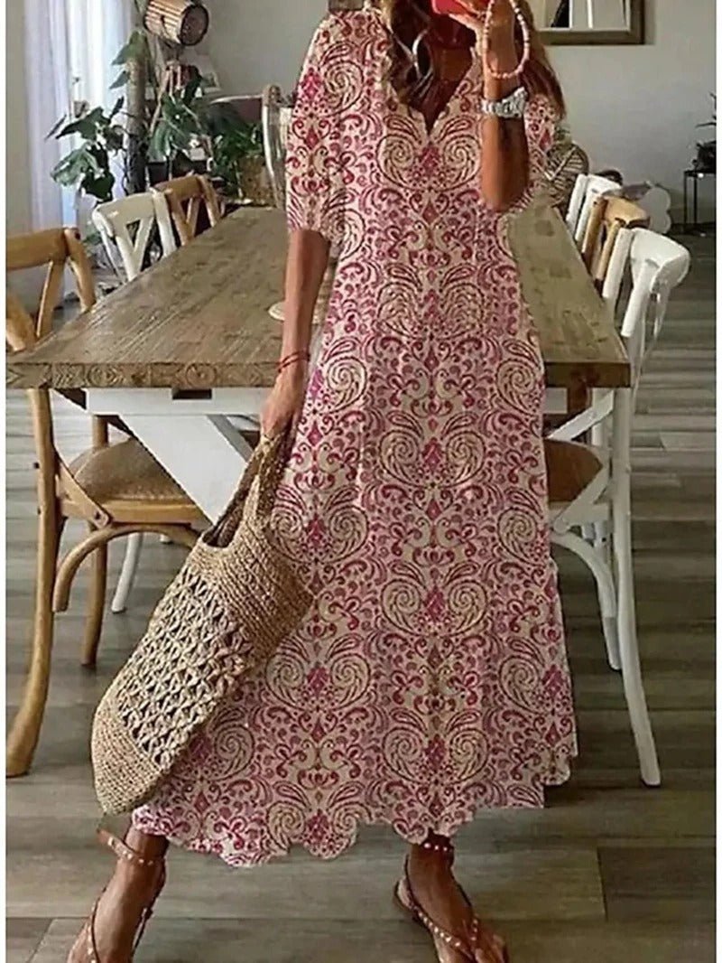 Abito maxi bohemien donna – Slanciato e fluido