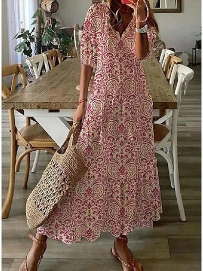 Abito maxi bohemien donna – Slanciato e fluido