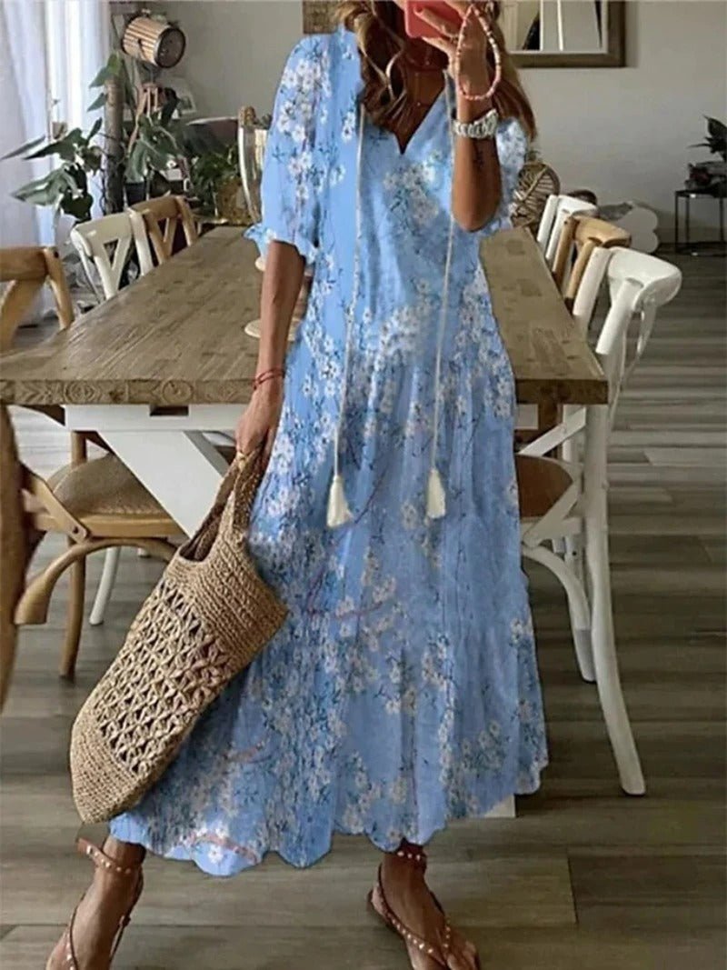 Abito maxi bohemien donna – Slanciato e fluido