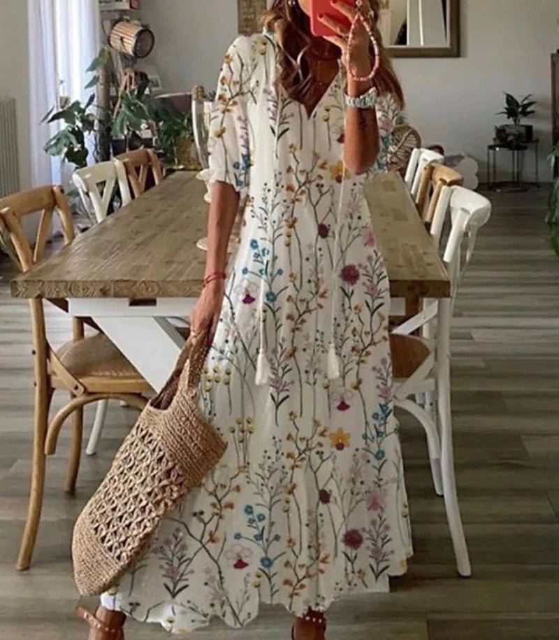 Abito maxi bohemien donna – Slanciato e fluido