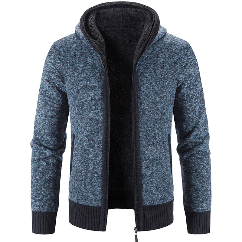 Cardigan zippé confortable et élégant pour homme – Tricot à capuche avec poches