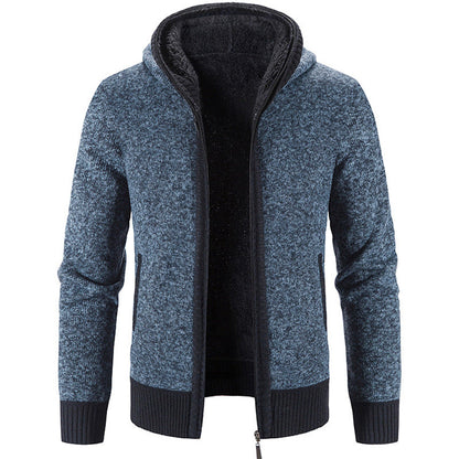Cardigan zippé confortable et élégant pour homme – Tricot à capuche avec poches