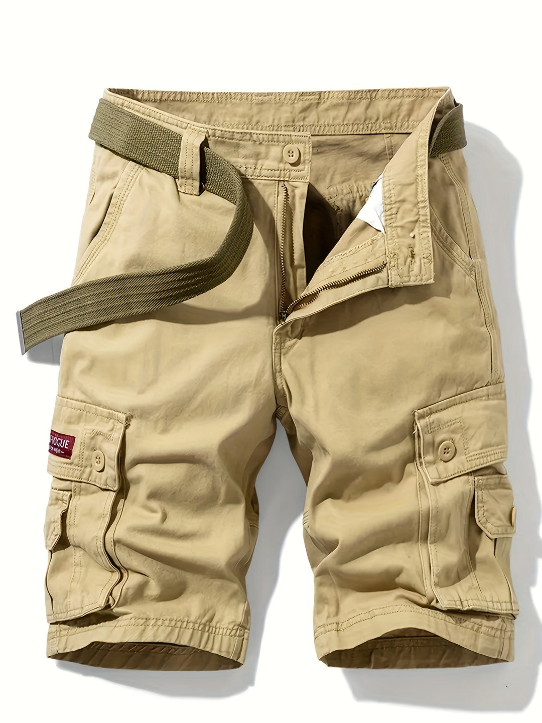 Short cargo homme été – Bermuda multipoches avec ceinture incluse
