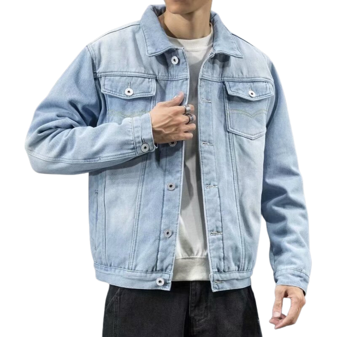 Veste en denim robuste premium pour homme – Style élégant et confortable