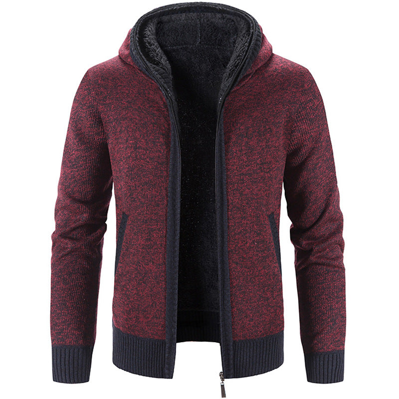Cardigan zippé confortable et élégant pour homme – Tricot à capuche avec poches