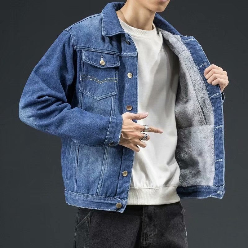 Veste en denim robuste premium pour homme – Style élégant et confortable