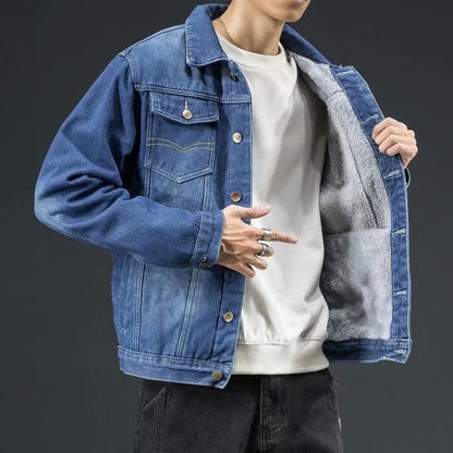 Veste en denim robuste premium pour homme – Style élégant et confortable