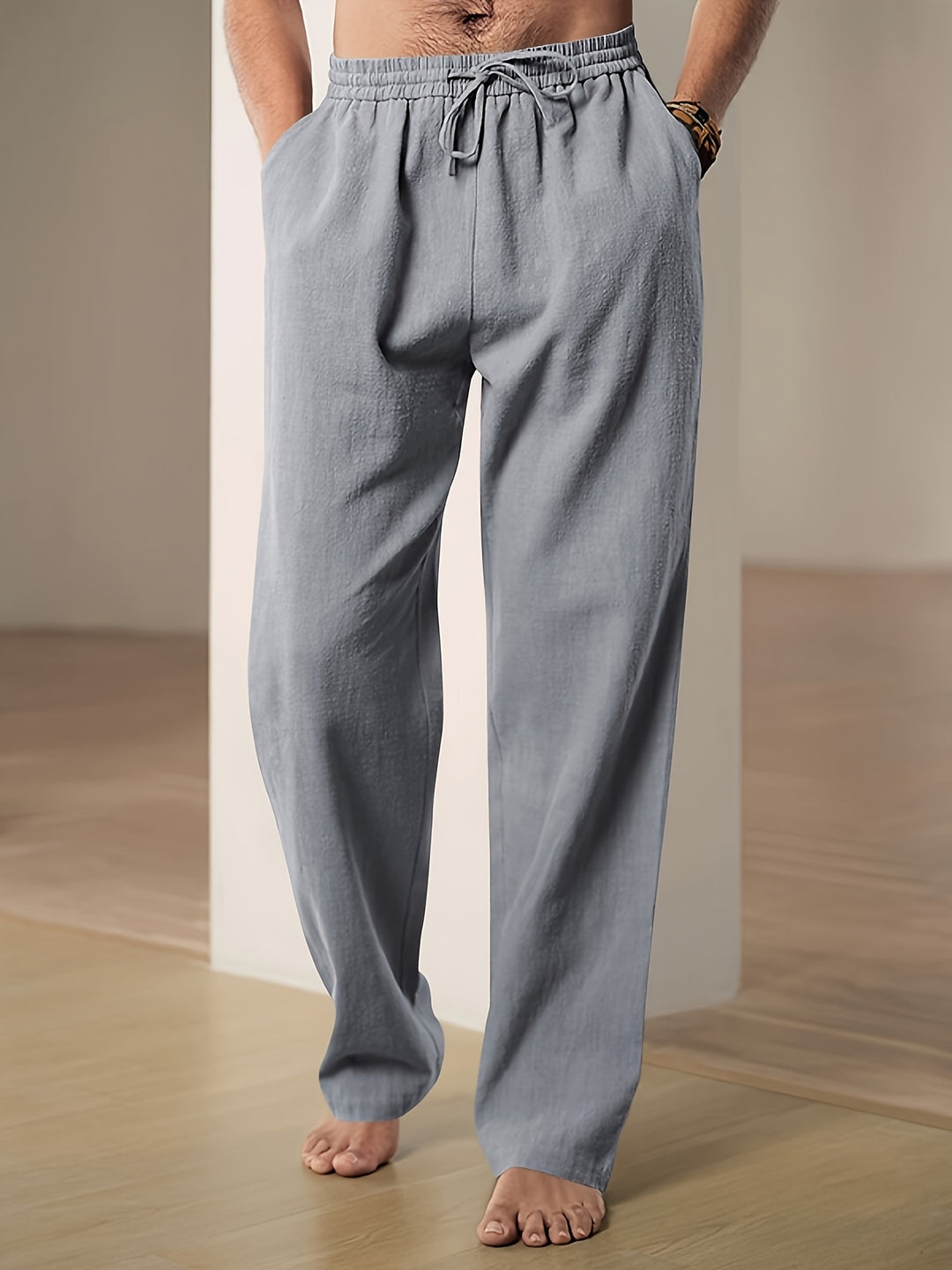 Pantalon détente homme en lin – Confort respirant pour les journées chaudes